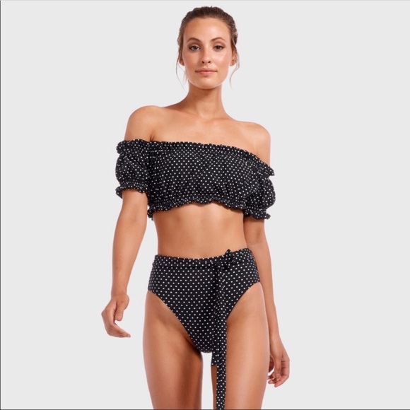 Vitamin A Rumba Dots Swimsuit Set Amelie Top Lola Bottoms Size